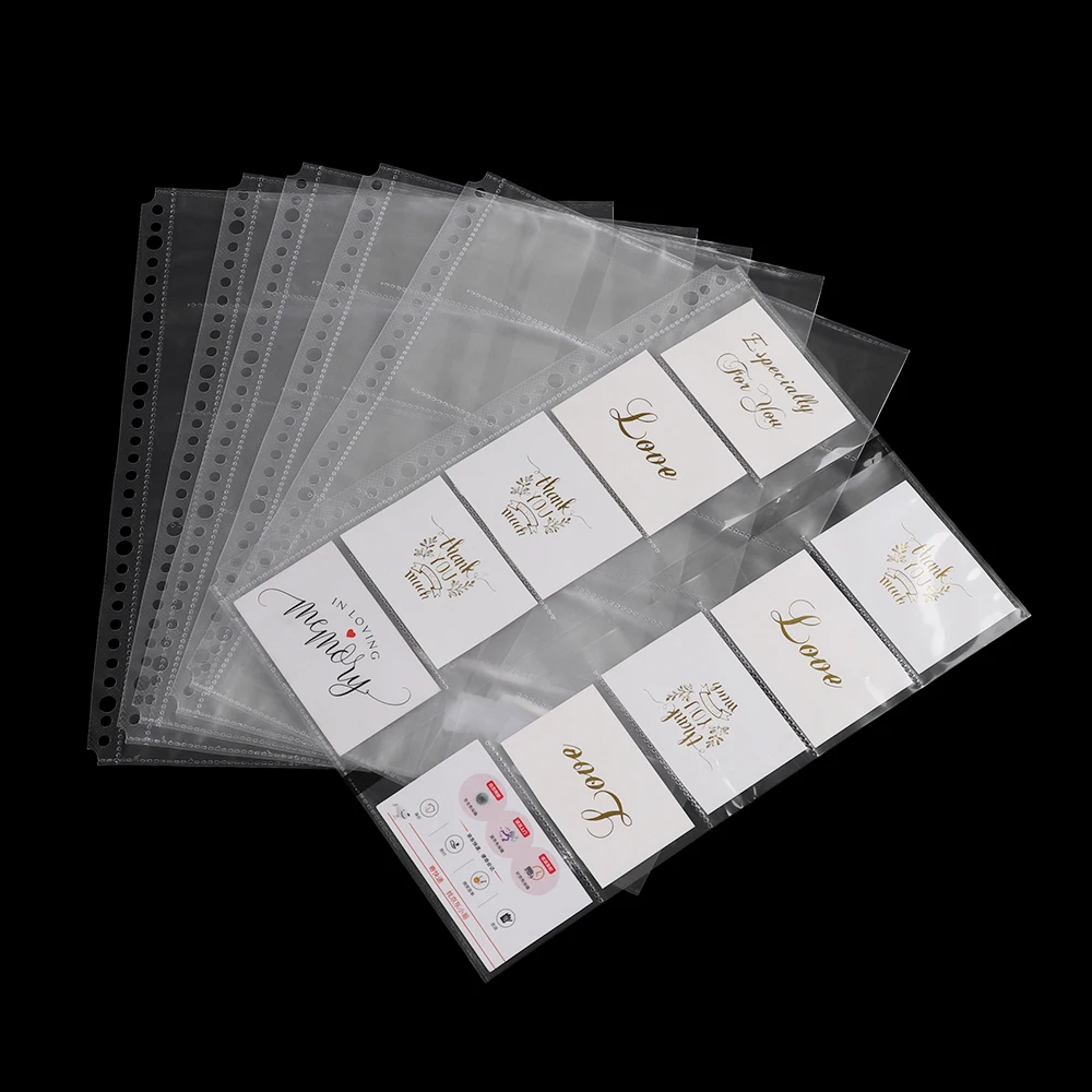 

2Pcs 30 Holes Loose Leaf Clear File Sheets Protectors A4 2 Sides 20 Cards Collection Bag Spiral Organization Binder Home Storage