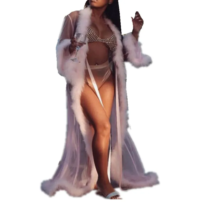 

2019 Sexy New Hot Women Lace Robe Dress see-through Breathable Lace bathing robe Dress Bathrobes Pajamas Sleepwear