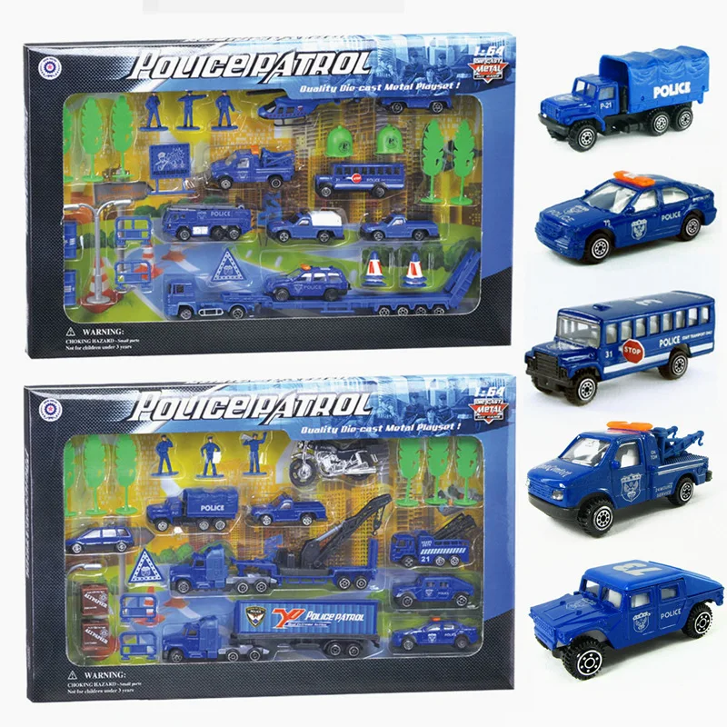 Alloy police car models, a police car toys 110 rescue vehicle model