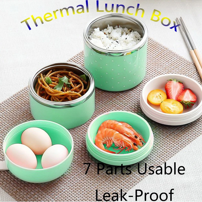 

1/2/3 Layer Stainless Steel Thermal Insulated Lunch Box Bento Picnic Leak-proof Storage Mess Tin Food Jar Outdoor Camping