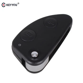 

KEYYOU 2 Buttons Key Shell Car Flip Folding Remote Key Case Keyless Shell Cover Replacement For Alfa Romeo 147 156 166 GT
