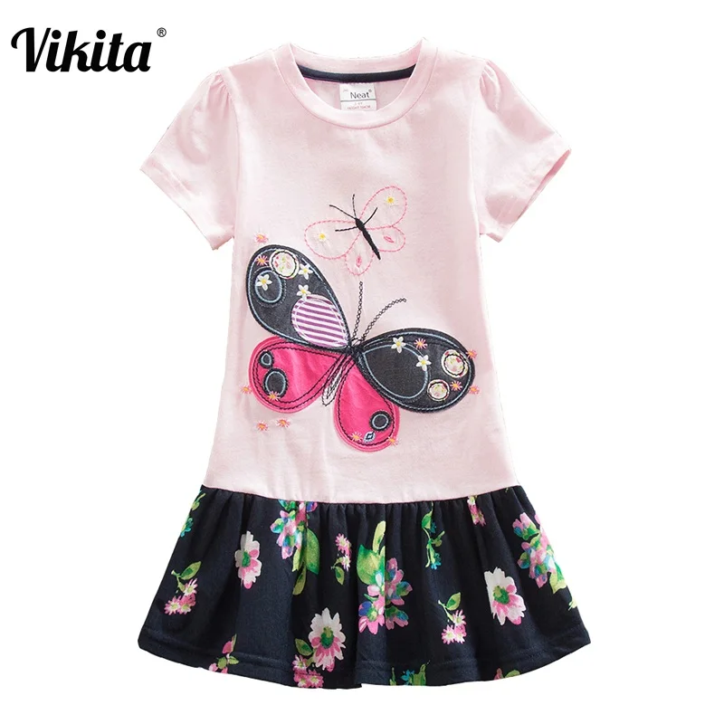 VIKITA 4-8Y Girls Dress Children Dresses Flower Tutu Princess Kids Dresses Clothing Summer Clothes Girls Floweral Dress SH5460 VIKITA 4-8Y Girls Dress Children Dresses Flower Tutu Princess Kids Dresses Clothing Summer Clothes Girls Floweral Dress SH5460