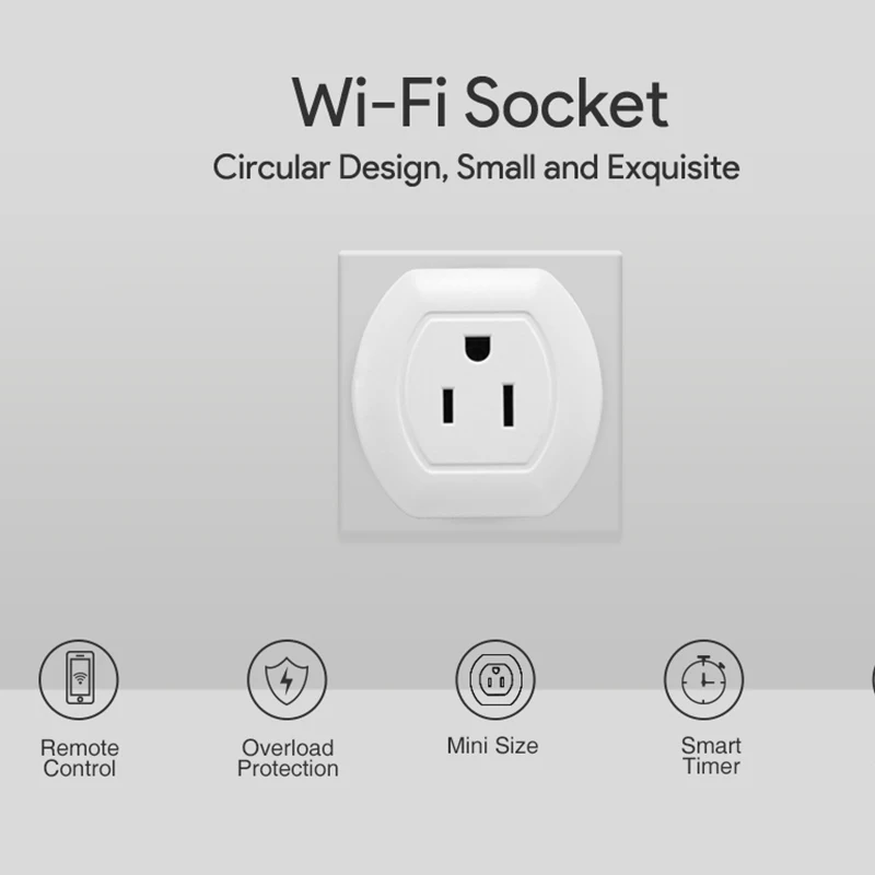 Lonsonho Wifi Smart Plug US Mini Smart Socket Outlet Energy Saver Works With Google Home Mini Assistant Alexa Smart Home Modules