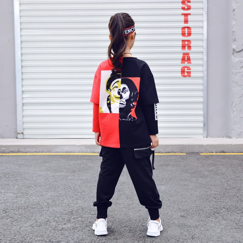 Best Children Ballroom Dance Clothes for Girls Boys Performance Show Short T Shirt Jogger Pants Jazz Kid Hip Hop Dancing Costume