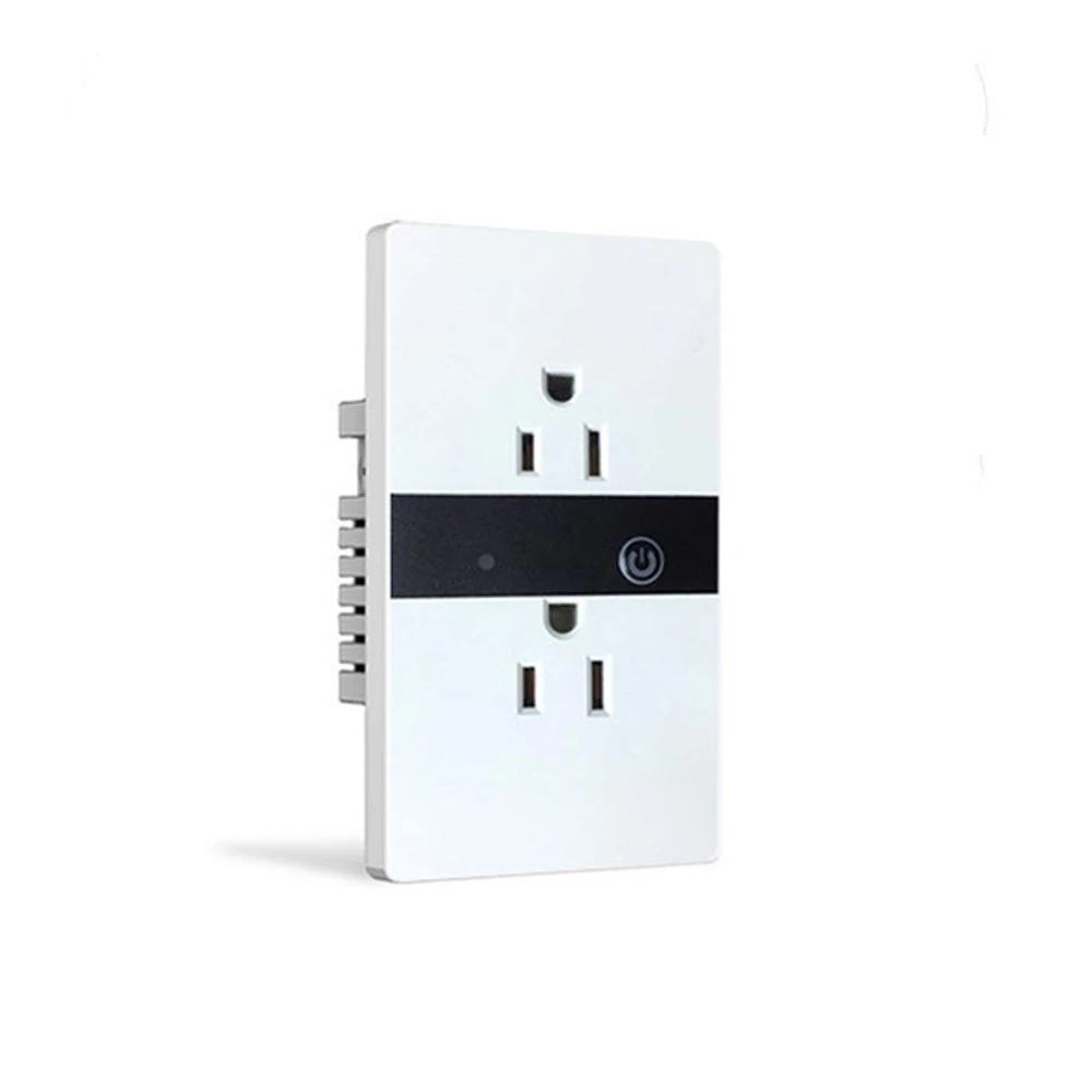 

Wireless WIFI smart wall socket American standard double hole version intelligent voice control wall socket