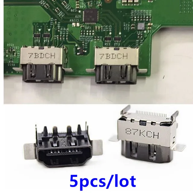 Best Offers 5pcs/lot 1080P HDMI 2.1 Socket Port Replacement for Microsoft XBOX ONE X ONEX Motherboard Mother Board Repair Parts