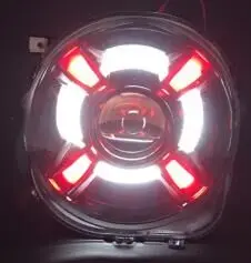 Пара для- Jeep Renegade HID фары с DRL и биксеноновый проектор для Jeep Renegade BU HID H4 Фары - Цвет: White and RED DRL