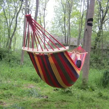 260*150 см 1 или 2 человека Открытый гамак качели новая деревянная палка холст двойной Крытый утолщение расширенный двойной гамак DC99-2