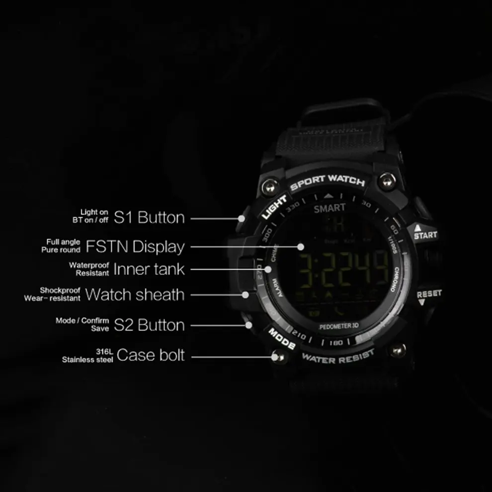 

10PCS Sport Smart Watch Waterproof Sport Monitoring Pedometer Call Message Reminder Smart Wristwatch Ultra-long Standby