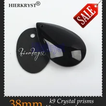 HIERKYST 1 шт. K9 стеклянные подвески-призмы с кристаллами люстры запчасти люстры Радужная лампа освещение подвесные капли черный 38 мм#2252-6