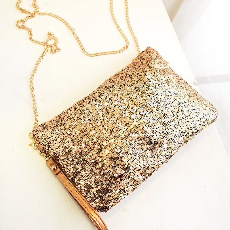 

European and American fashion chain sequins handbag dinner packets shoulder oblique cross bag women's bag