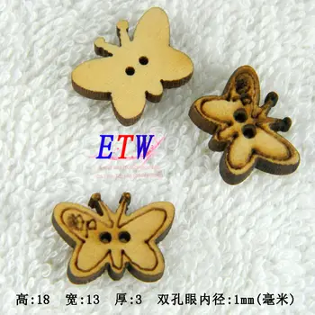 

Free shipping Wooden Buttons Sewing Craft 200pcs/lot DIY Coat buttons 18*13*3MM