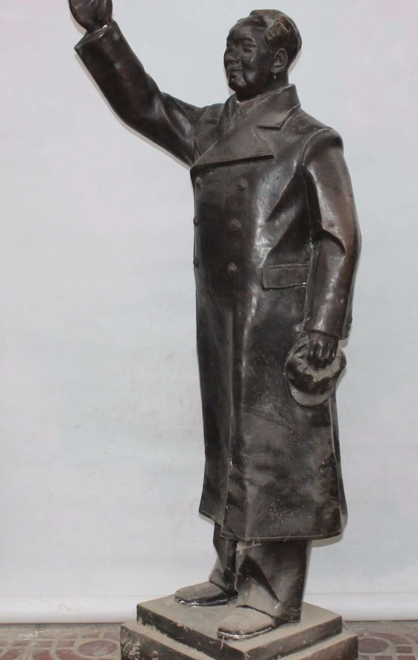 Бесплатная доставка 48 &quotкитайская Бронзовая статуэтка Великий cacique Mao Ze Dong г н