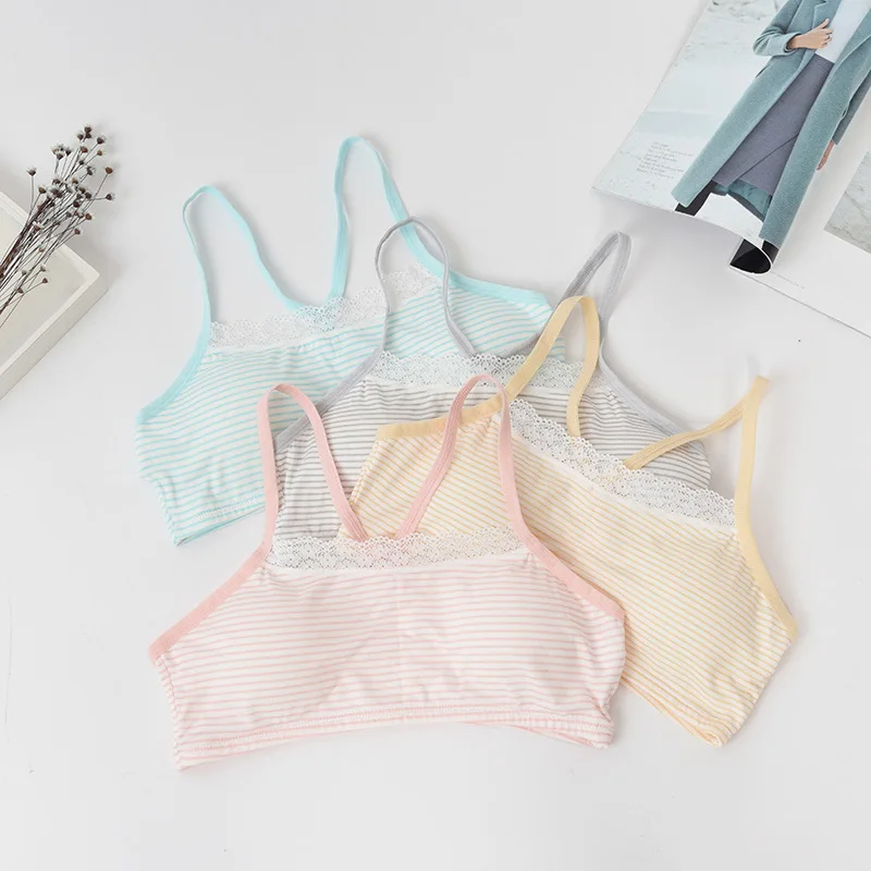 Girls Modal Stripe Training Bras Young Girl Students Comfortable Breathable bra Kids Vest Bra Girls Intimates Children Underwear