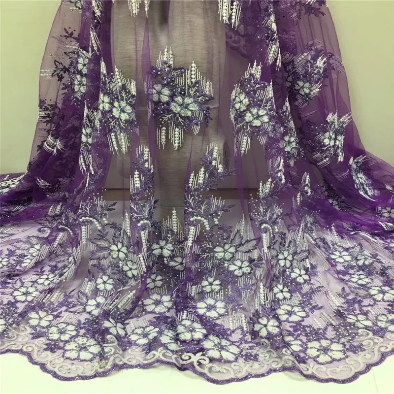 

French Net Lace Fabric 2018 Latest African Lace Fabric With Embroidery Mesh Tulle Lace Fabric High quality Nigerian Lace YD92015