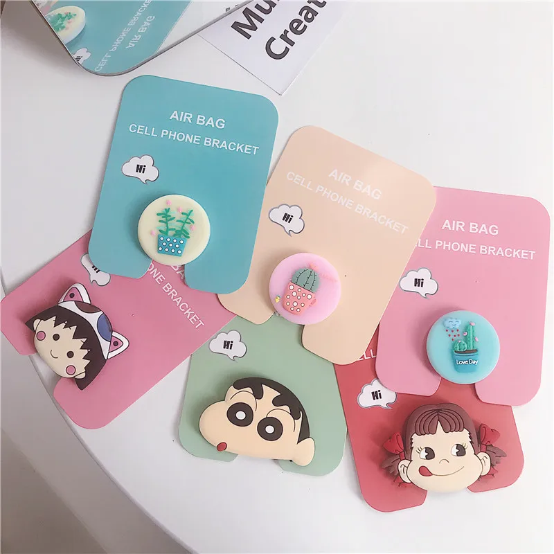 

Cartoon airbag bracket universal mobile phone elastic bracket mobile phone bracket finger car bracket for iphone 6 7 X Huawei
