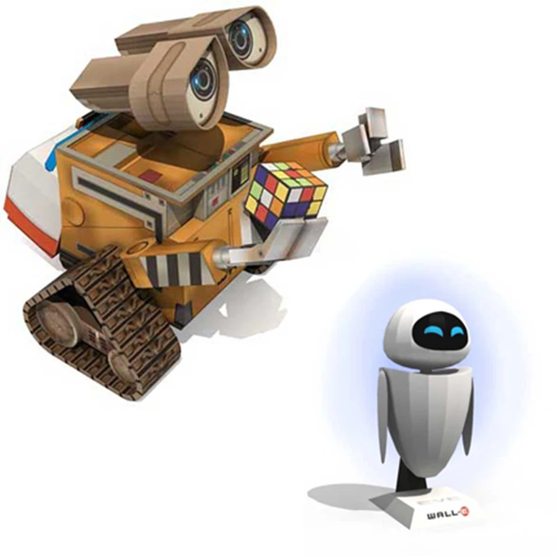3D бумажные Пазлы Wall E Robot & EVE Коллекционная модель персонажей аниме фильмов ручной
