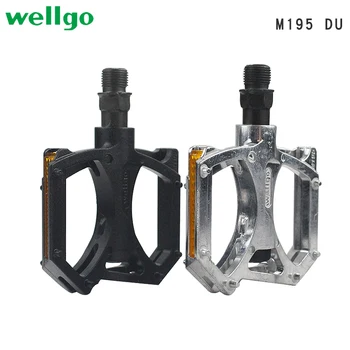

Wellgo M195 MTB Bike Pedals Aluminum Alloy Mountain Bicycle Bearing Pedal DU Peilin With reflector plate Bicycle Parts