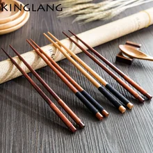 4 пары деревянные палочки для еды натуральный Бытовая Посуда суши кончик палочки