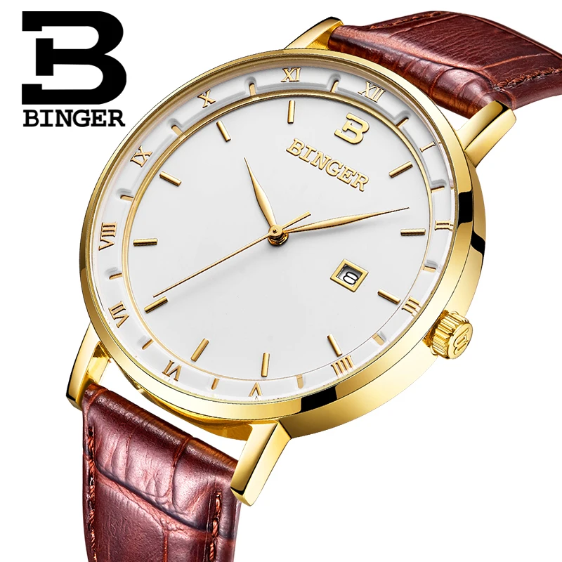 Switzerland Binger Men Watches Luxury Brand Watch Men Quartz Reloj