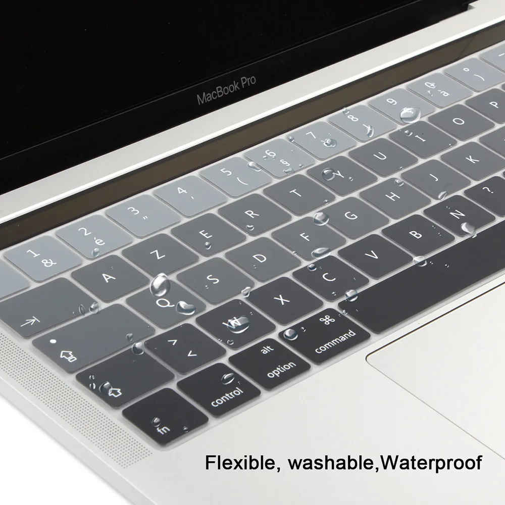 Евро AZERTY ультра-тонкий мягкий силиконовый защитный чехол для клавиатуры для Macbook Pro 13 15 Touch Bar A2159 A1706 A1707 A1989 A1990