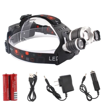 

Headlamp LED T6 Bulbs waterproof 2000LM head led flashlight lamps torch Car USB Charger 18650 battery camping fishing headlight