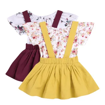 

Newest Fashion Cute Cotton Flower Dresses Baby Girl Overall Dress Kids Clothes Party Pageant Romper+Dress 2018