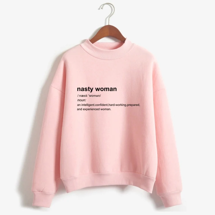 Plus Size New Kpop Autumn Women Hoodies Loose Kawaii Nasty Women Letter Print Pullovers Harajuku Sw