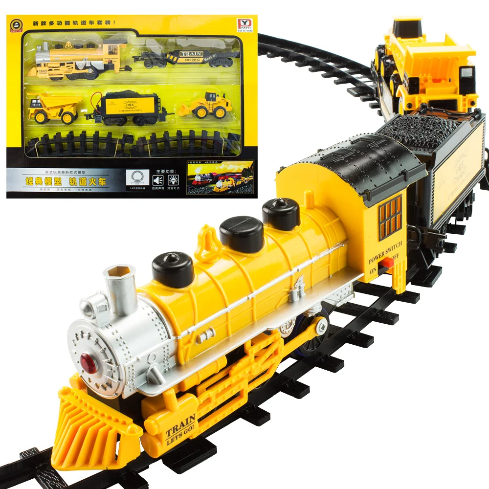 

2017 Hot Sale Train track rail car engineering car electric bicycle toy model train carro de controle remoto a gasolina Kids Toy