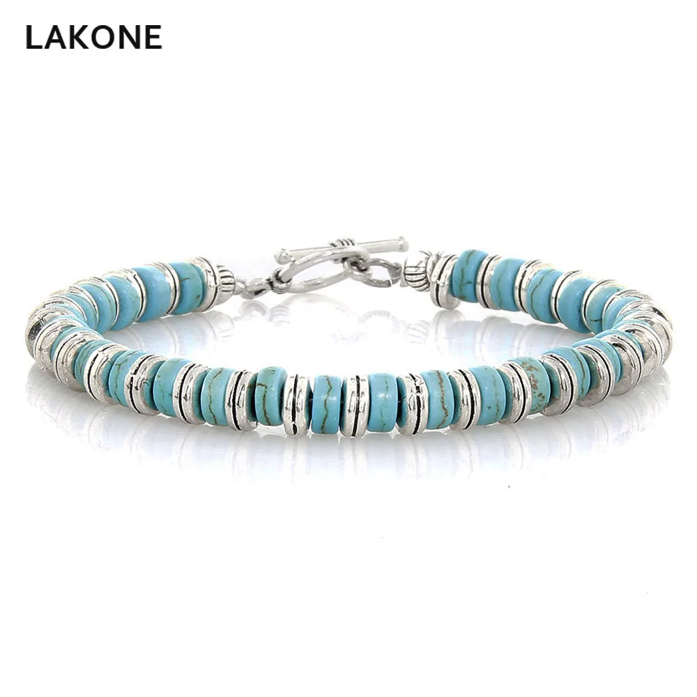 

Distance Bracelet Friendship Couples Lovers Turquoises Natural Stone Bracelets Oblate Round Men Women 2019 Fashion Jewelry