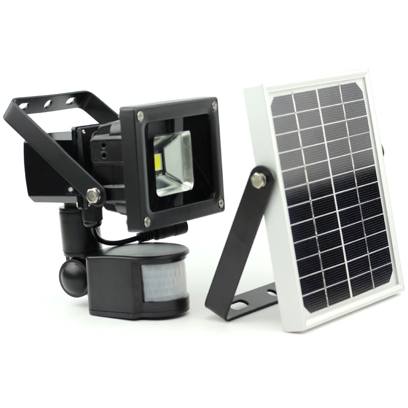 

HOT SALE 8-40hours10W LED Solar Motion Sensor Light Flood Security Lamp Dimmable Garden Light High-Low Power 2-Modes