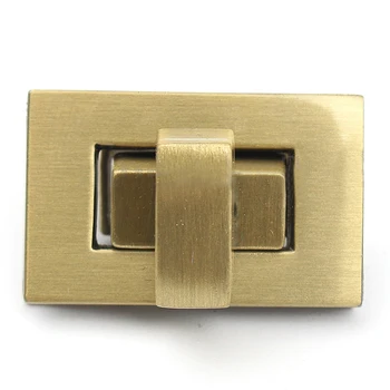 

New Rectangle Shape Clasp Turn Lock Twist Lock DIY Leather Handbag Bag Hardware, Bronze