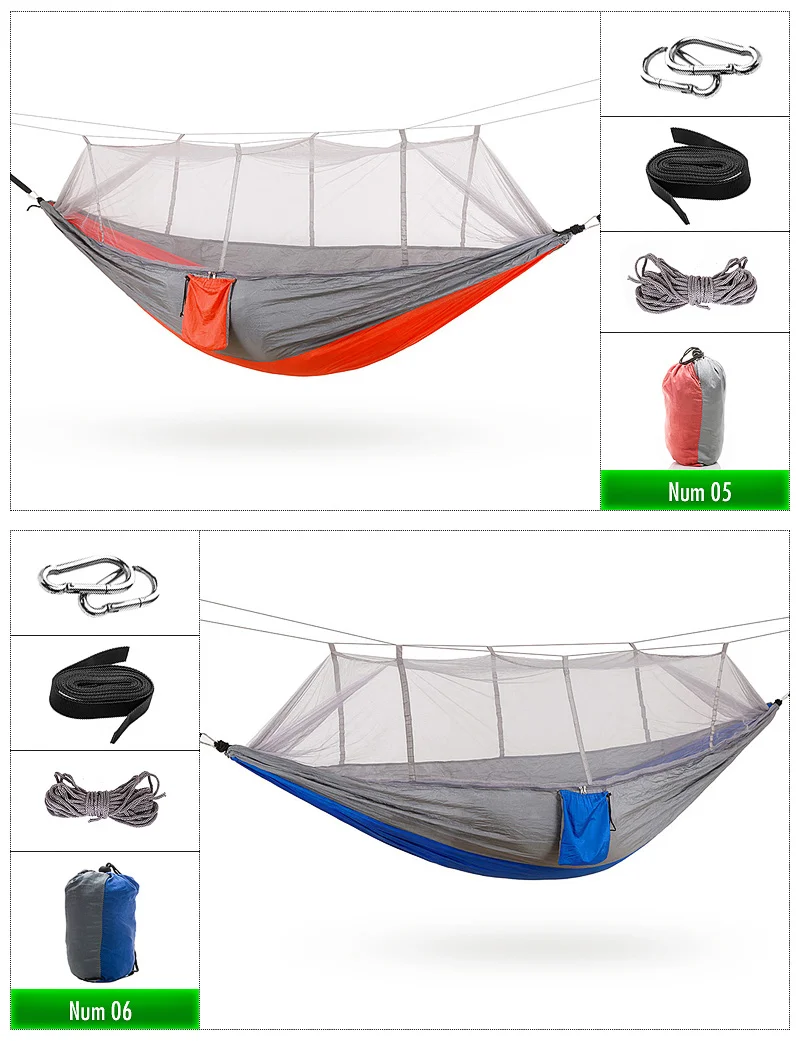 Уличный гамак, переносная подвесная спальная кровать для путешествий, кемпинг, ультралегкий парашют, для отдыха, москитная сетка, гамак, Дорожный комплект