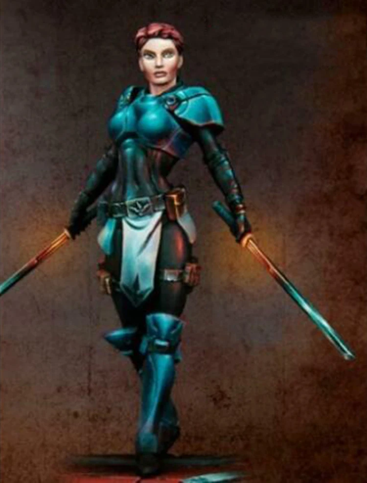 

Unassambled 1/24 75MM ancient woman warrior stand 75mm Resin figure miniature model kits Unpainted