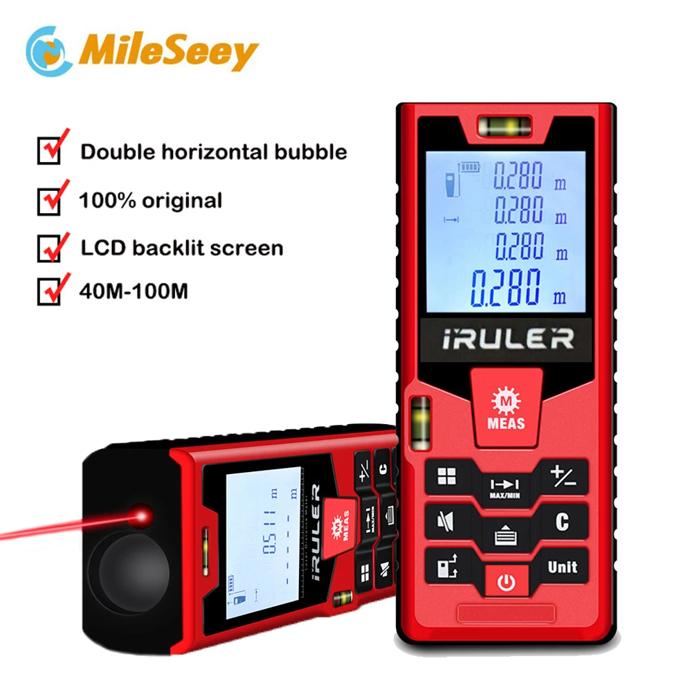 preço Mileseey Telêmetro Laser S9 40 m 60 m 80m100m governante Fita Medidor de Distância A Laser Range finder