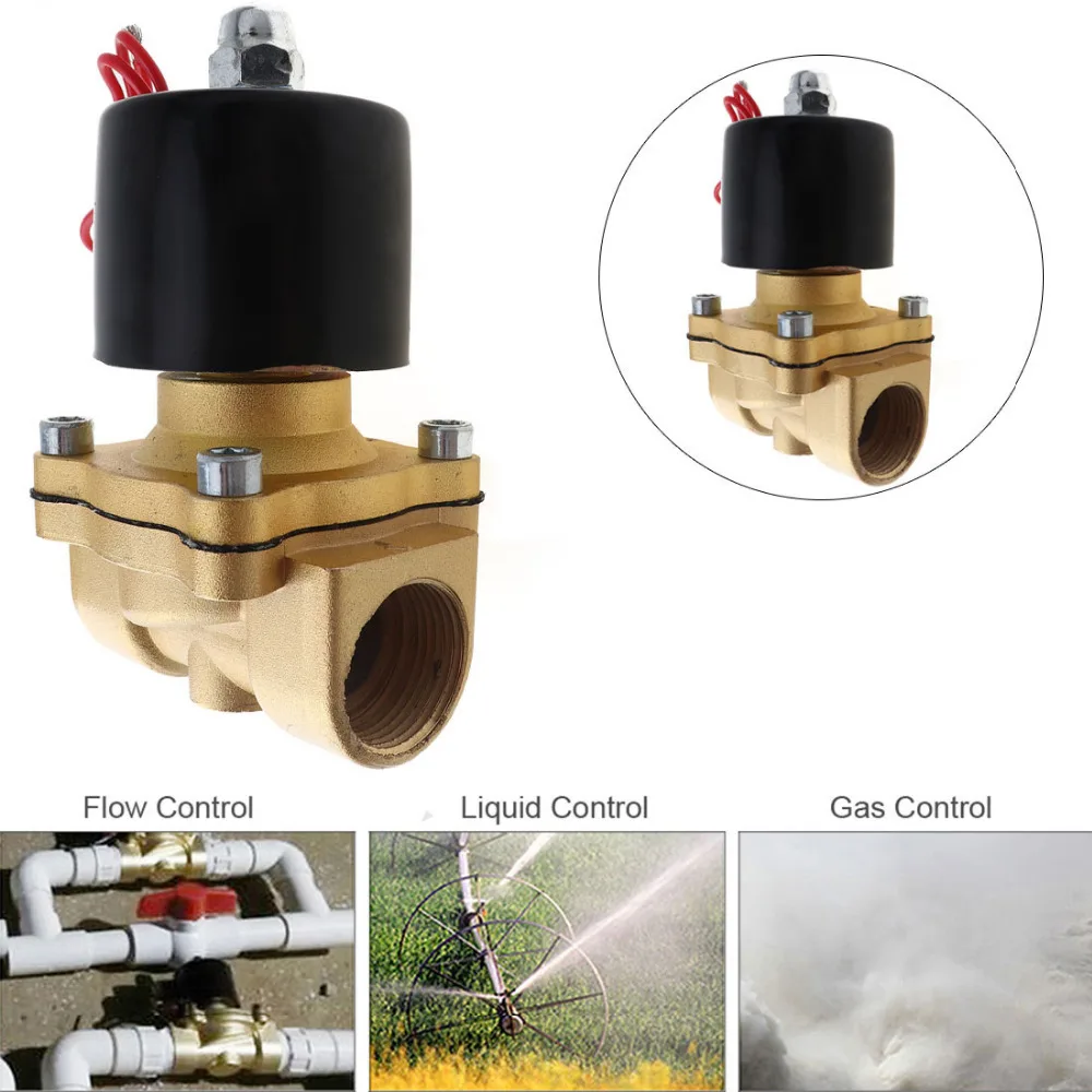 

2Pcs DN20 3/4'' 220V 110V 24V 12V Normally Closed Type Aluminum Alloy Electric Solenoid Valve for Water Oil Gas