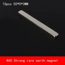 15PCS 50*5*3mm strip N45 Strong magnetic force NdFeB rare earth Neodymium magnet permanent 50X5X3MM 5 gram 99 95% terbium tb rare earth metal element 65