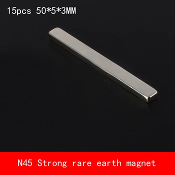 

15PCS 50*5*3mm strip N45 Strong magnetic force NdFeB rare earth Neodymium magnet permanent 50X5X3MM