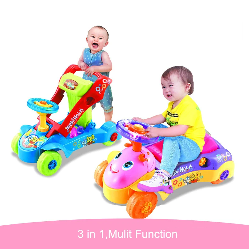 3 in 1 Sit-to-Stand Smart Cruiser Toy With Music Walker Educational Toy Car For 10-24 Month kids Colorful Best For Gift