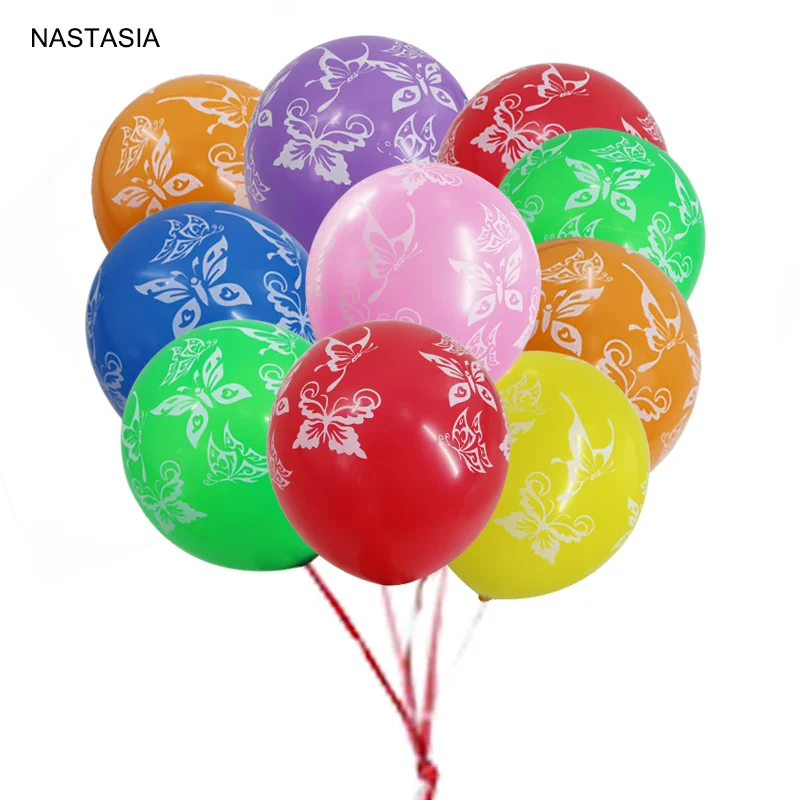 NASTASIA 10 шт./лот Печатный латексный баллон бабочки 12 дюймов 2 8 г день рождения и