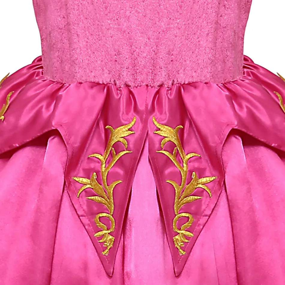 MUABABY платье Авроры для девочек; Детский костюм принцессы Спящей красавицы с расклешенными рукавами; Рождественская детская одежда для костюмированной вечеринки; нарядное платье