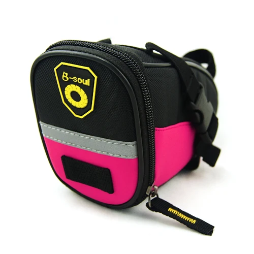 Новинка, B-SOUL велосипедная сумка для горного велосипеда, велосипедная сумка на заднее сиденье, сумка для хвоста, посылка, черный/зеленый/синий/красный/розовый/небесно-голубой - Цвет: Розовый