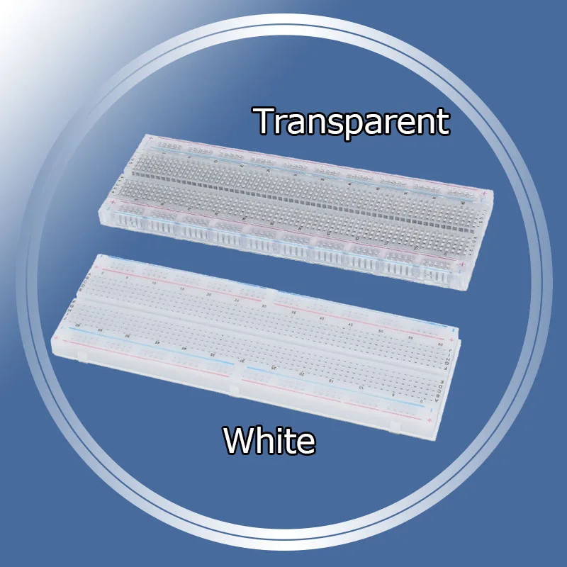 

1pcs NEW MB-102 MB102 Breadboard 830 Point Solderless PCB Bread Board White/Transparent Test Develop DIY For Arduino