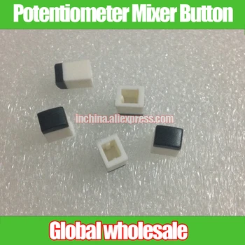 

20pcs L7MM * W5MM * H9MM Mixer Button Cap / Potentiometer Mixer Button White Body Gray Cover