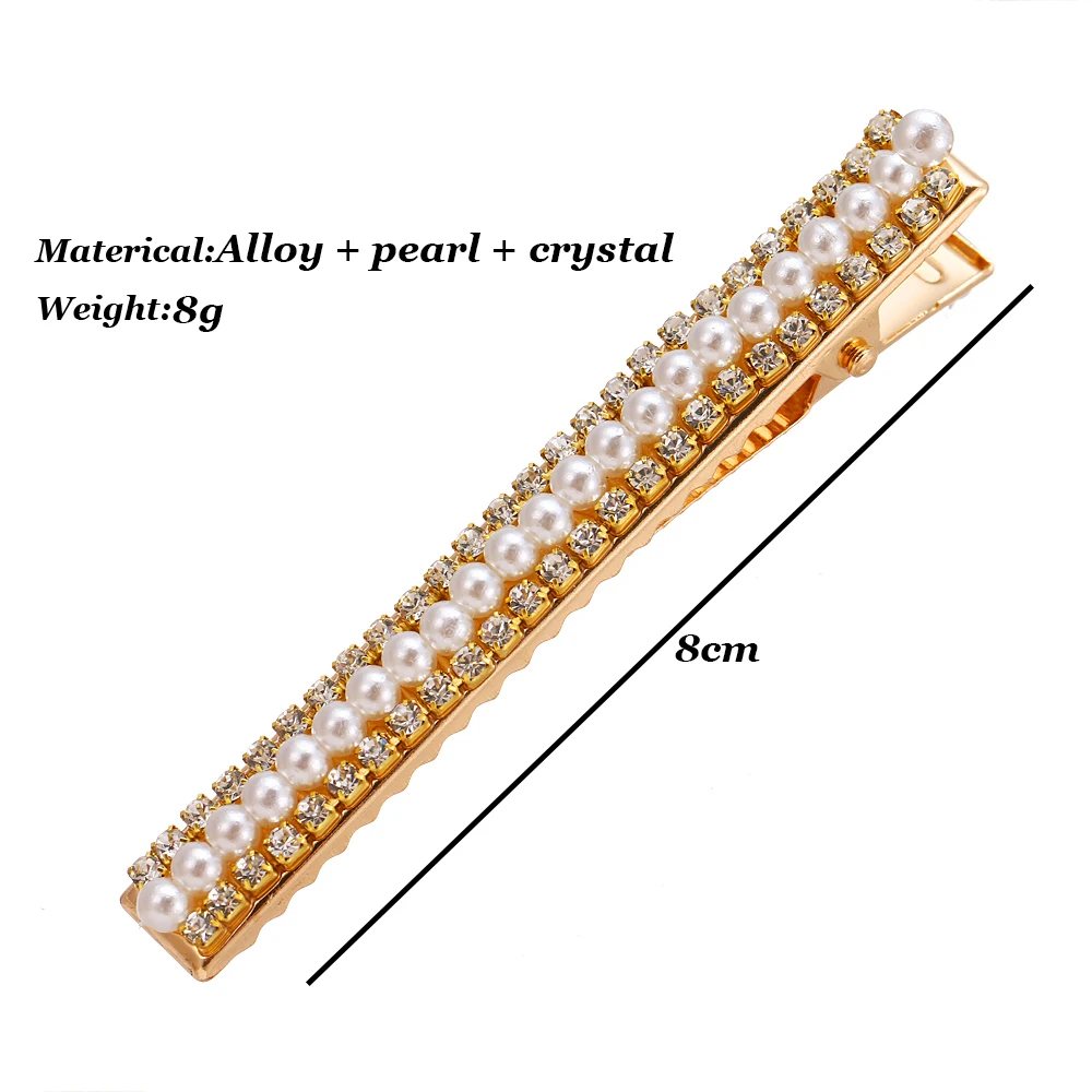 Заколки для волос с кристаллами и жемчугом, элегантная заколка для волос, модные геометрические заколки для волос, свадебные ювелирные украшения для волос, аксессуары для женщин