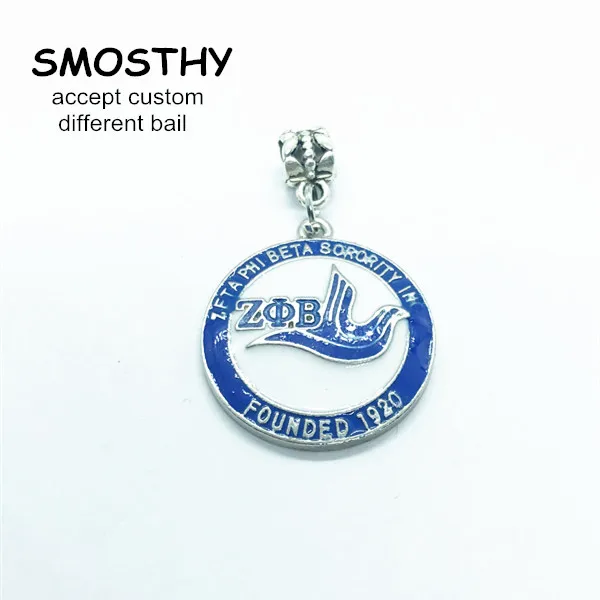 

Zeta Phi beta sorority circular charm OPB043 University founder 1920 crest charm pendant jewelry accessory.10pcs/lot