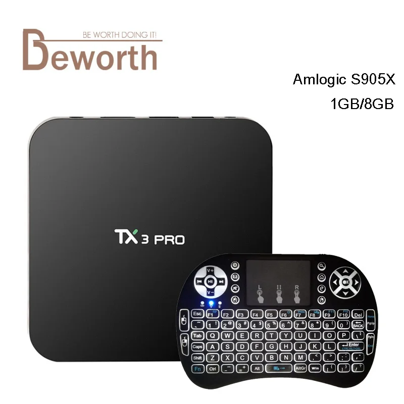 

TX3 Pro Android 6.0 TV Box Amlogic S905X Quad Core 64Bit 1GB 8GB Wifi Kodi 16.1 Fully Loaded IPTV 4K H.265 Steaming Media Player