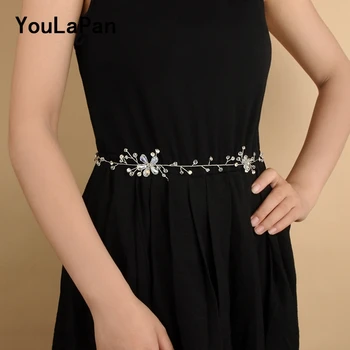 

YouLaPan SH160 Bridal Belts Wedding Sash Crystal Wedding Belt Crystal Bridal Sash Wedding Accessories Thin Belts Women Belt