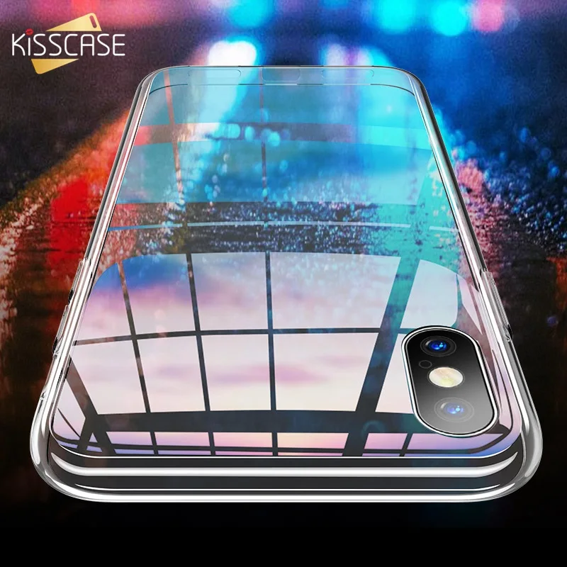 

KISSCASE HD Soft TPU Case For iPhone 6 6S 7 8 Plus 5 5S Se Ultra Thin Water Clear Case For iPhone Xs Max X XR Phone Accessories