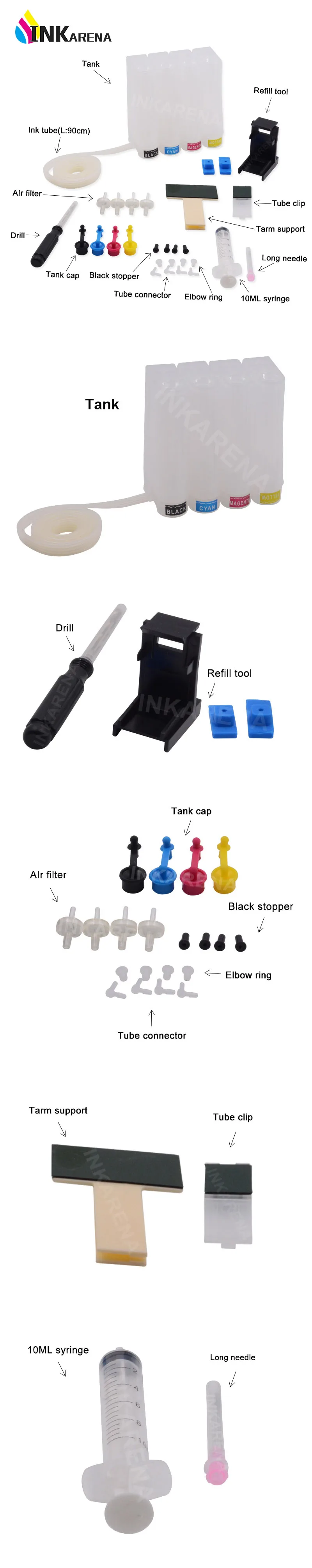 Sistema de Tinta Contínua para hp Cartucho de Tinta Ciss Deskjet F2110 F2120 F2128 F2140 F2187 F2188 F2210 F2212 Impressoras Diy 21 22 xl 2 DeskJet F2110 F2120 F2128 F2140 F2187 F2188 F2210 f2212 Impressoras